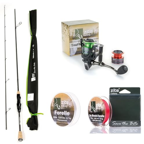 Zite Fishing UL Rute/Forellenrute 190cm 2-5g | Trout-Spoon Angel-Rute | Spinnrute Ultra Light mit Korkgriff zum Barsch & Forellen Angeln, Angeln Rute, Spinnruten, Forellen-Rute, Forellen-Angel