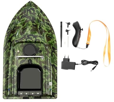 PansyWind Futterboot mit GPS 500M Fernsteuerung Köderboot mit LED-Licht und 1.5kg Tragkraft für Nachtangeln Auto-Cruise Funktion (Camouflage)