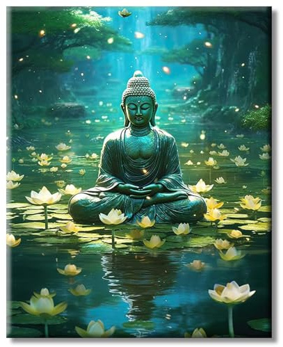 ShengDexin Diamond Painting Erwachsene, Diamant Painting Bilder Buddha Groß 40 X50 cm, 5d Dimond Painting Vollbohrer Diamant Malerei DIY Bastelset für Wohnzimmer und Schlafzimmer Wanddeko