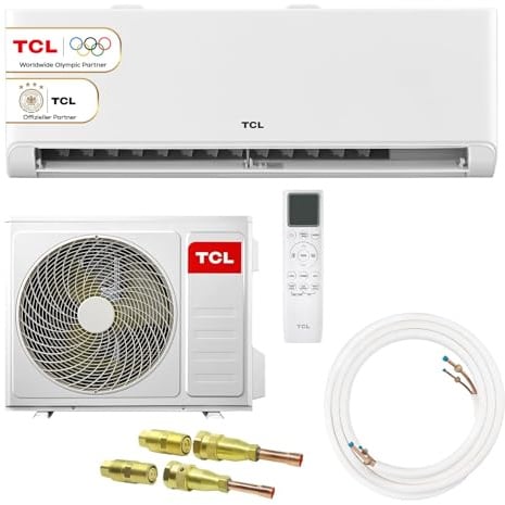 TCL BreezeIn Split Klimaanlage 9000 BTU (2,6 kW) - Quick Connect Set (5m) - R32 Vorbefüllt - Heizen & Kühlen - App & Alexa Steuerung