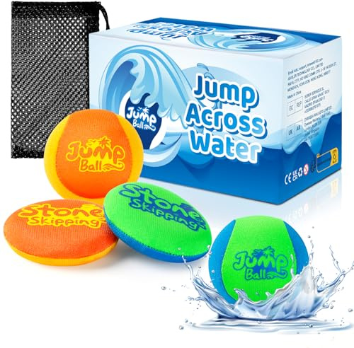 LETREEN 4 Stück Wasserball – Klein Wasserbälle Bouncing Ball für Jugendliche und Erwachsene – Wasserhüpfball Sprungball Schnelltrocknender Lycra-Bezug Pool Ball (Verspielter Geist)