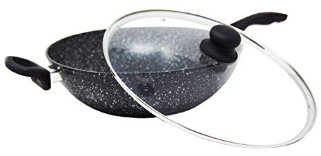 Westinghouse Black Marble Wokpfanne Ø32 cm, Mit Deckel, Induktion & Alle Herdarten, PFOA-Frei, Non Stick Non Stick Antihaft, Spülmaschinengeeignet