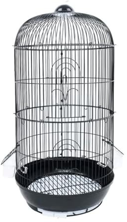 Wellensittich Käfig Metall Vogelkäfig Runde Vogel Haus Träger Schmiedeeisen Vogelkäfig Tragbare Langlebige Vogel Träger Für Innen Papageienkäfig(Black,34 * 99cm)