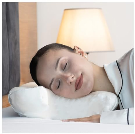 Lepeshur Seidiger Satin Beauty Pillow. Schönheit Kissen. Anti Falten, Wrinkle, Aging.Antialterung. Memory Foam. Seitenschläferkissen. Nackenstützkissen. Kopfkissen Rückenschläfer.