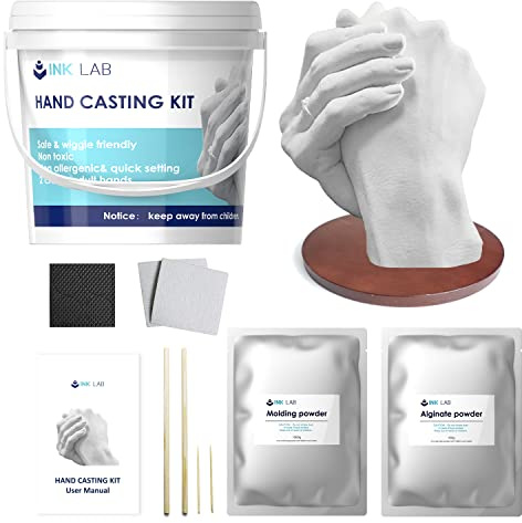 INK LAB 3D Handabdruck Set Komplett für Paare mit Gips Geschenk | 3D-Effekt, Für Paare, Einfach, Mit Gips, Geschenkidee, Für Hochzeit