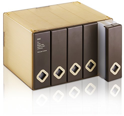 AhfuLife CD/DVD/Blu-ray Aufbewahrung Boxen Farbenfrohe, DVD Box Platzsparende Transport-Hüllen, CD Hüllen für Auto und Zuhause bis zu 120 Discs Ideal für Geschenke (Braun)