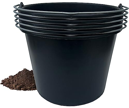 Hossi's Wholesale 5X Baueimer 20l aus Kunststoff, stabile Maurerkübel, Mörtelkübel für Baustelle und Garten