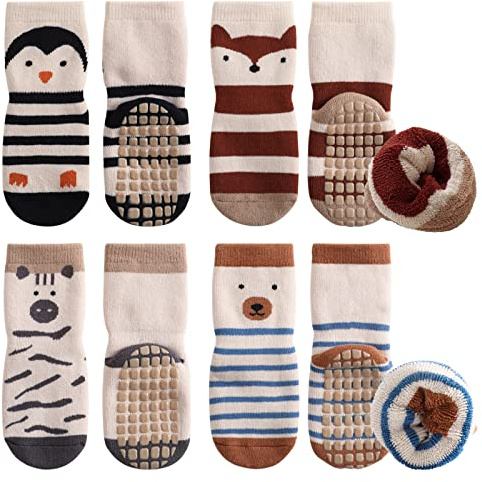 Simpeak Socken Baby, ABS Socken Baby Anti Rutsch, Rutschfeste Babysocken Junge Mädchen, Stoppersocken Baby 0-36 Monate