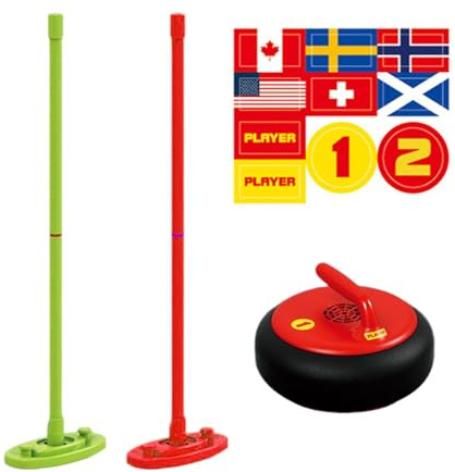 Sportliches Shuffleboard-Set – Curlingball Aus ABS-Kunststoff, Bodenspielausrüstung, Familien-Team-Bonding-Aktivität | Innen- Und Wohnzimmer-Übungs-Handflexibilitäts-Trainingsbürsten-Aufkleber-Set, Zu