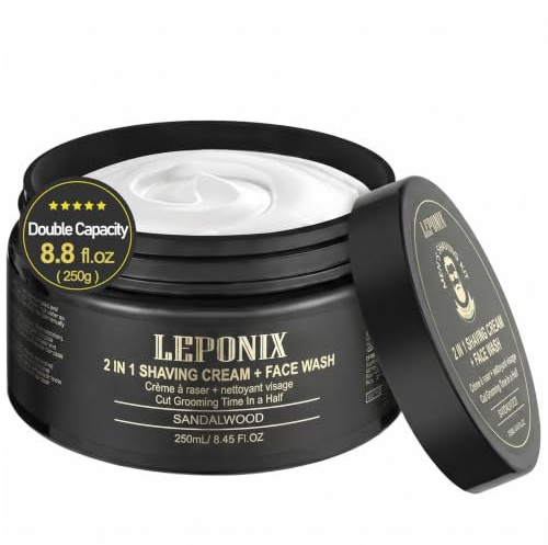 Rasiercreme Männer - Sandelholzduft - Reichhaltiger Rasierschaum für Schützende, Glatte & Weiche Rasur - Shaving Cream Men - 250g