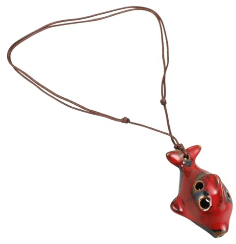 Supvox Delphin Okarina Okarina Instrument Tier Singvogel Loch Alto 4 Loch Instrument Übungs Musikinstrumente Keramik Rot