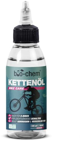 bio-chem Fahrrad Kettenöl 100ml Tropfflasche | Antriebsöl für Fahrradketten auch bei E-Bikes | verringert Reibung, Verschleiß und Rostbildung