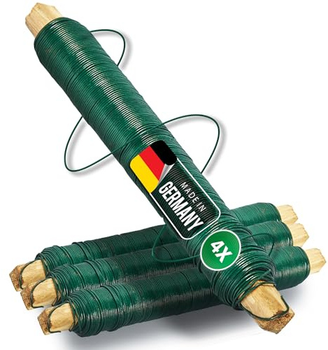 Novatool 4x Wickeldraht I grün I 0,65 mm I Draht I Basteldraht Metalldraht Blumendraht Bindedraht Biegedraht Pflanzendraht rostfrei Dekoband Dekodraht
