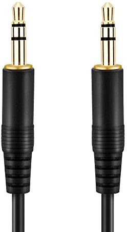 conecto Audio Kabel 3,5mm Klinke auf Klinke Stereo Schwarz 0,60m | Vergoldete 3,5mm Klinkenstecker für Audioübertragung mit Smartphone, Autoradio, HiFi-Anlage und mehr