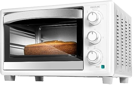 Cecotec Minibackofen Bake & Toast 2300 Weiß, 23 L, 1500 W, 3 Heizmodi, 60-Minuten-Timer, einstellbare Temperatur bis zu 230 ºC, Crumb Auffangschale