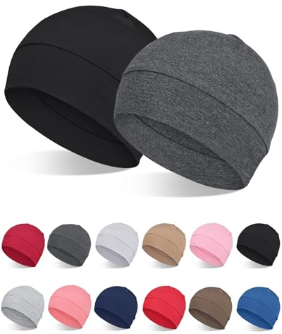 FocusCare 100% Bambus Viskose Mützen für Männer Frauen Helm Liner leichte Schlafmütze für Chemo Haarausfall