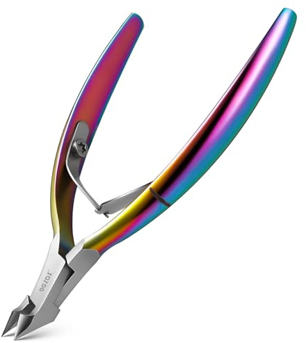 BEZOX Nagelhautzange Nagelhautschneider Hautzange aus Edelstahl mit Scharfem und Glattem Schnitt Fein zur Entfernung Überschüssige, Eingerissener Haut an Finger und Zehen Regenbogenfarbe