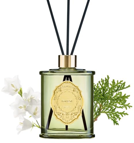 M&SENSE Raumduft Wald Duft 240ml|Reed Diffuser mit 7 Duftstäbchen|Lufterfrischer für Badezimmer,Wohnung,Heimdekoration|Raumduft Stäbchen