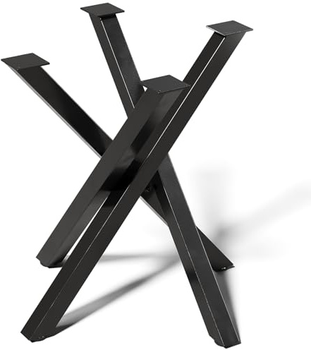 INMOZATA Tischbeine Metall Tischfüße Schwarz Tischgestell DIY Möbelfüße für Schreibtisch Couchtisch Esstisch Sitzbank H71 cm