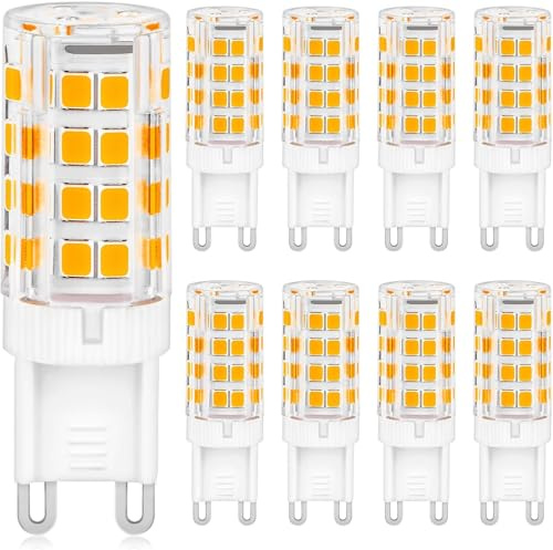 YIIFELL G9 LED Lampe Warmweiß 3000K, G9 Glühbirne 5W Ersatz Für 30W-40W Halogenlampe, LED Leuchtmittel 500LM Warmweiss, Kein Flackern, Nicht Dimmbar, 360° Abstrahlwinkel, AC 220-240V, 8er Set