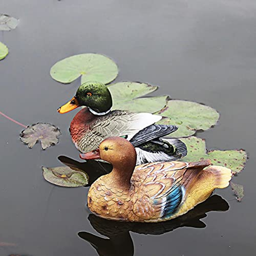 Zerodis Teiche Schwimmende Enten-Skulptur, Dekorative Garten-Teichfigur, Schwimmende Poolstatue für Hausgarten, Heroische Ausführung