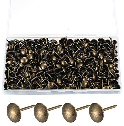 320 Stück Polsternägel, Polster Reißzwecken, Möbel Nägel Vintage für Sessel, Möbel, Bett, Dekornagel - 11x17 mm (Bronze)