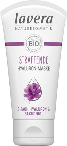 Straffende Hyaluron-Maske 1 x 50 ml | 3-fach Hyaluron & Bakuchiol, sofort frischer Teint, Lifting-Effekt, für sensible Haut, vegan, Naturkosmetik