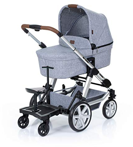 Set ABC Design Trittbrett Kiddie Ride On 2 mit Blaubär Stoffwindel | Mitfahrbrett universal passend | Rollbrett für Kinderwagen Buggy bis 20 kg