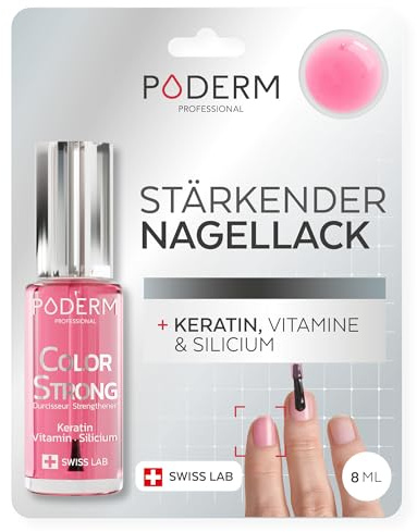 PODERM Nagelhärter Lack - Gloss Shine | Repariert und Stärkt durch Semipermanenten Nagellack Geschädigte und Geschwächte Nägel | Biotin und Keratin | Entwickelt von einem Podologen in der Schweiz