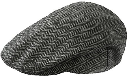 TOSKATOK® Jungen Mädchen Kinder Tweed Flat Cap Schirmmütze-Grey-Herr