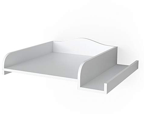 Vicco Wickelaufsatz, Weiß, 83.2 x 72 cm auf Waschmaschine, mit beidseitig montierbarem Regal für Flexible Nutzung