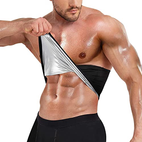 KUMAYES Bauchweggürtel Herren Fitness Gürtel Sauna Sport Taillenformer Saunagürtel Schwitzgürtel Waist Trainer Gewichthebergürtel (Schwarz, L)