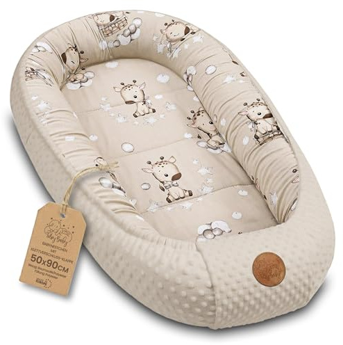 Nestchen Baby - Babynestchen Neugeborene Minky Babynest für Kinderbett Vielseitiges tragbar Nest kuschelnest zubehör für babybett warm Winter coccon Giraffen