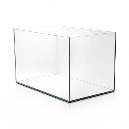 Pondlife Aquarium Glasbecken 60x30x30 cm, 54 Liter, 4 mm Floatglas mit geschliffenen Kanten, schwarze Silikonverklebung, für Süß- & Salzwasser, auch als Terrarium/Vivarium nutzbar