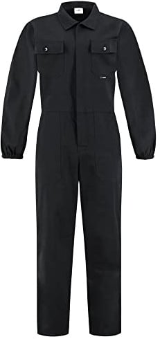 BWOLF ANAX Arbeitsoverall Herren Overall Herren Arbeitskleidung 100% Baumwolle Arbeitsoveralls mit 5 Taschen (Schwarz, XXL)