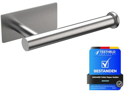 Ibergrif MK34052 - Selbstklebender Toilettenpapierhalter, klopapierhalter WC Ohne Bohren, Toilettenpapier Halterung, Edelstahl, Einheitsgröße, Grau