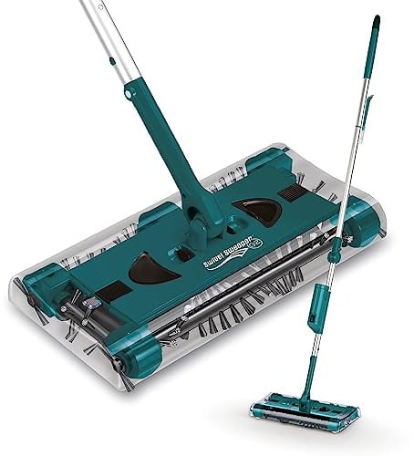 Swivel Sweeper Akku-Besen - einfache Krümelaufnahme - Kabellos, beutellos & wiederaufladbar - Bodenfeger mit rückenschonendem Knickgelenk & 360° Rotation - Maximale Flexibilität - Mühelose Reinigung