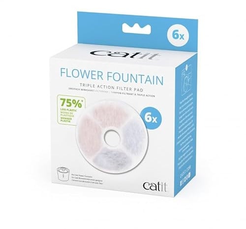 Catit Triple Action Filter rahmenlos, Filter für die catit Blumentrinkbrunnen, 6er Pack