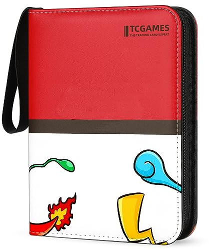 Karten Sammelalbum 4-Pocket, 440 Taschen Hefte für Karten mit 55 Seiten Rot