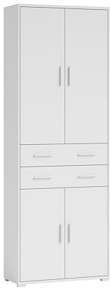 OFFICE LINE Aktenschrank in Weiß - Hoher Büroschrank mit 4 Türen - Modernes Büromöbel Komplettset - 79 x 220 x 35 cm (B/H/T)