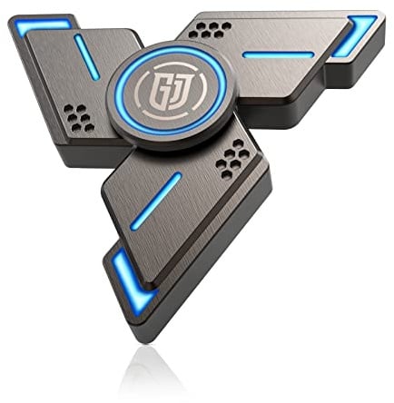 Coolden Fidget Spinner Metall Dunkeln Leuchtendes Fidget Toys 3-5 Min Hochgeschwindigkeit Hand Spinner Spielzeug ADHS Anti Stress Finger Tri-Spinner Fidget Toy für Kinder Erwachsene Dreieck Braun