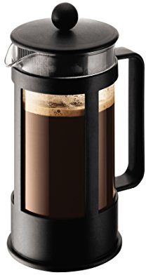 Bodum Kenya Kaffeebereiter - 350ml / 3 Tassen - Manuelle French Press aus Borosilikatglas und Edelstahl - Spülmaschinenfest - Made in Portugal