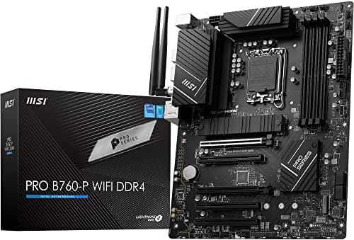 MSI PRO B760-P WiFi DDR4 Mainboard, ATX - Unterstützt Intel 12., 13. & 14. Gen Core Prozessoren, LGA 1700 - DDR4 Memory Boost 5333+MHz/OC, PCIe 4.0 x16 Slots, M.2 Gen4 Slots, 2.5G LAN, Wi-Fi 6E