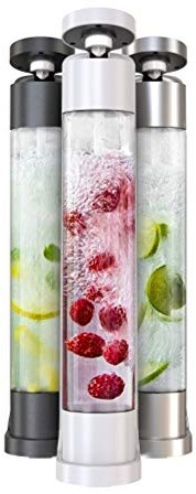 Fizzpod Sprudelwasserbereiter Soda Maker Infused Fruits Soda Maker Maschine zum Kohlensäure mit 1L Kohlensäure Flasche Seltzer Sprudelwasserbereiter, inklusive 3 x 1l Kohlensäureflasche Kompatibel mit