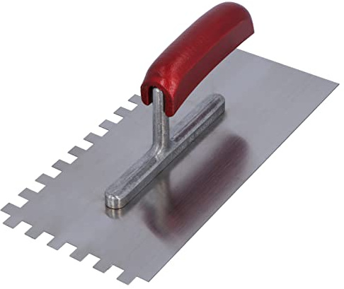 HELPMATE – gezahnte Glättekelle 10x10 mm – Zahnspachtel 230x130 mm aus deutscher Herstellung – Kelle zum Auftragen von Spachtelmasse und Fliesenkleber