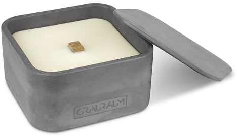 GRAURAUM Outdoor-Feuer mit Dauerdocht: Kerzen einschmelzen - 13cmx13cmx6,5cm Tischfeuer als großer Kerzenfresser - Kerzenfeuer Outdoor-Kerze mit langer Brenndauer - Handgemacht in Deutschland