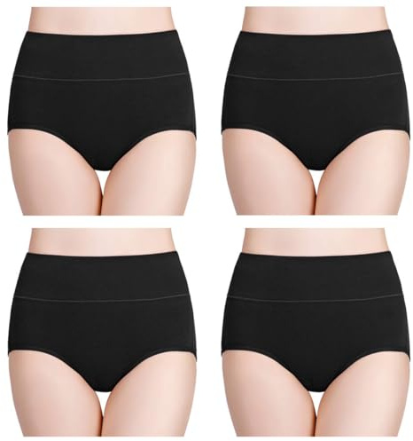 wirarpa Unterhosen Damen Baumwolle Frauen Unterwäsche Hohe Taille Slips Hoher Taillenslip 4er Pack