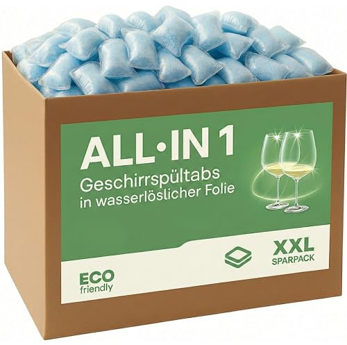 Cleanerist | 550 Spülmaschinentabs in Großpackung (10 kg) – All-in-1 Box Geschirrspültabs in wasserlöslicher Folie – Reiniger kompatibel mit allen Maschinen - umweltfreundliches Pulver in Pods