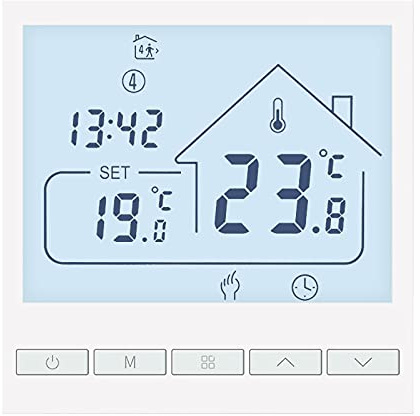 BEOK CONTROLS Thermostat Heizung Digital Programmierbar Thermostate Fussbodenheizung Raumthermostat Für Wasser Fußbodenheizung Temperaturregler Wandthermostat 230V 3A TOL47-WP Non-WiFi