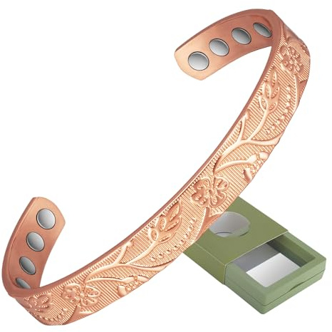YINOX Kupfer-Armband 16,5 cm für Frauen Gesundheit mit Magneten